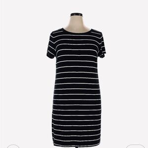 Ava & Viv Black and White Striped Mini Casual Dress